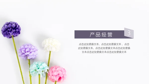 四色花简洁创业计划通用PPT模板