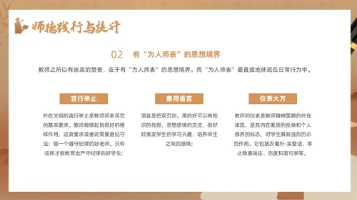 黄色简约风教师职业道德课件教师培训