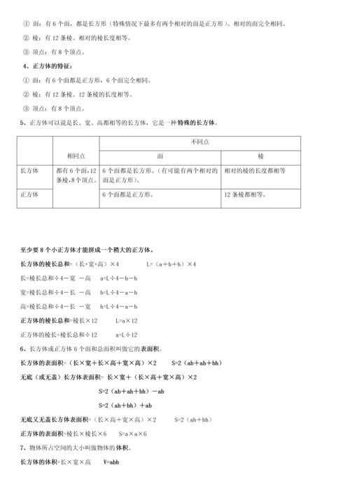 2019人教版五年级数学下册知识点梳理.docx