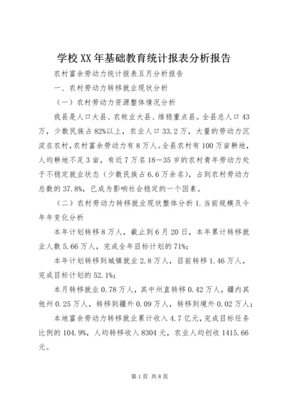 学校XX年基础教育统计报表分析报告 (4).docx