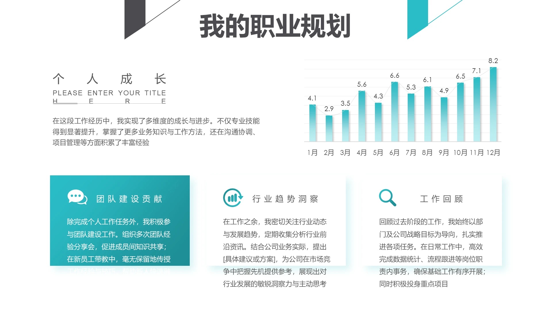 简约风PPT柱状图