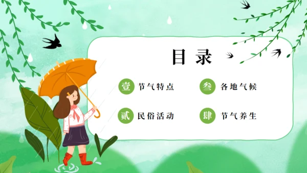 雨水节气小孩背景通用PPT课件