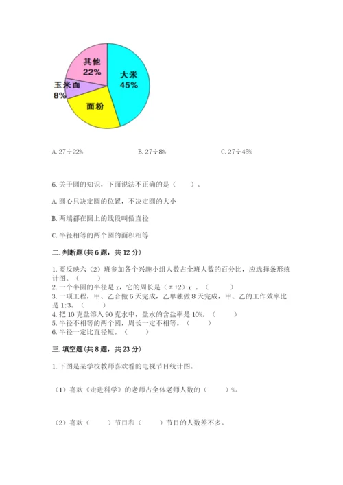 六年级上册数学期末测试卷含完整答案（各地真题）.docx