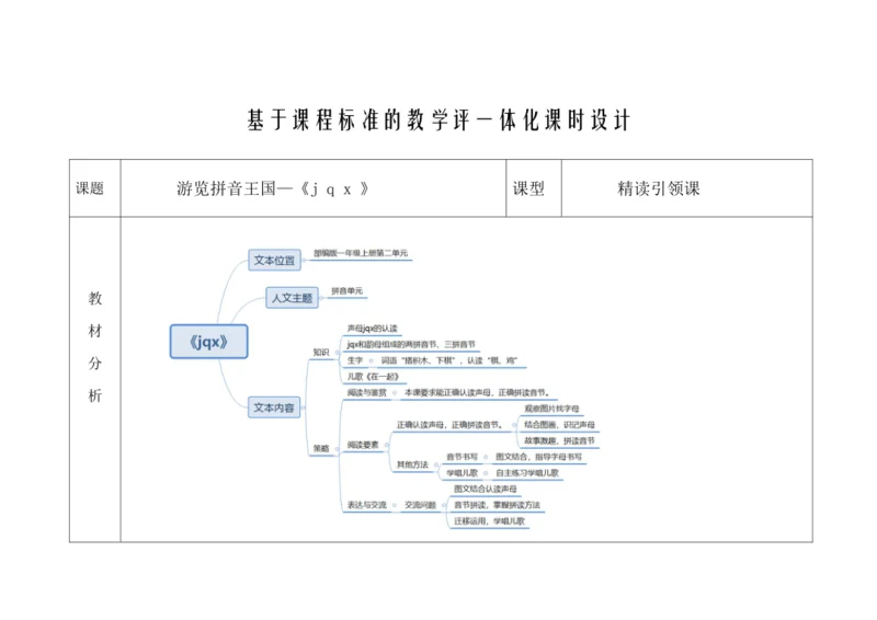 【新教材】6《j q x 》  “教学评一体”教学设计