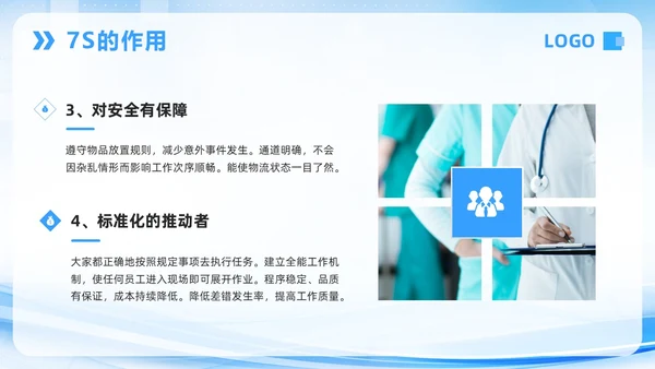 蓝色简约7S病房成果汇报PPT模板宣传PPT动态PPT管理