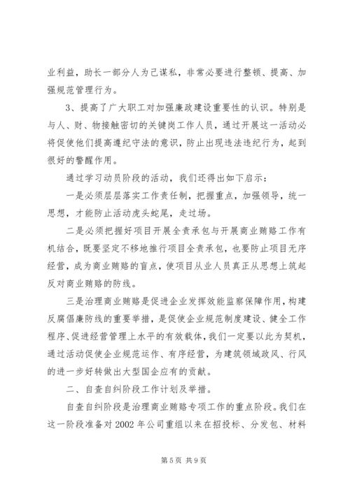 建筑公司反商业贿赂第一阶段汇报及下一步工作安排 (2).docx