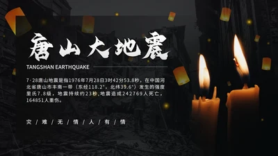 唐山大地震PPT模板