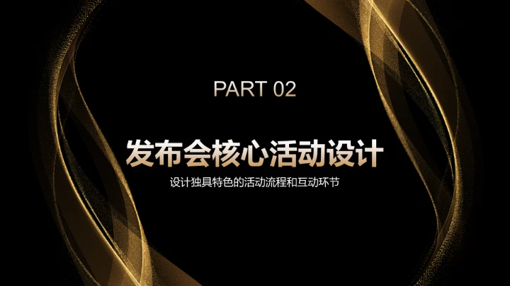 黑色黑金风产品发布会活动策划PPT模板