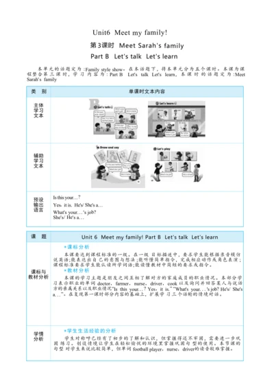 Unit 6 Meet my family Part B Let's talk Let's  lea