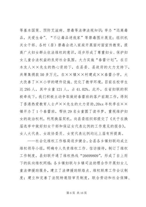 县第六次妇女代表大会的报告.docx