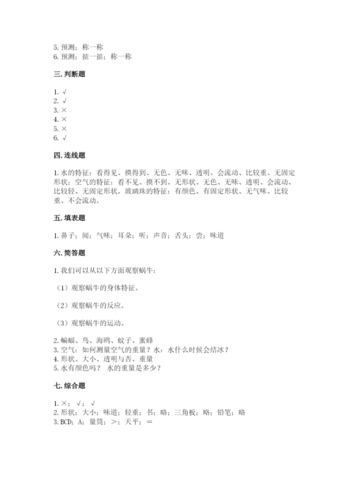 教科版一年级下册科学期末测试卷及参考答案【精练】.docx