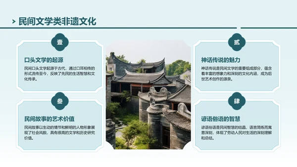 绿色中国风探寻非遗文化之美PPT模板