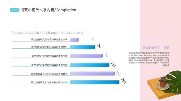 蓝粉色数据报告PPT模板