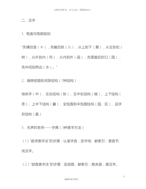 一份必备的小学语文知识体系汇总.docx