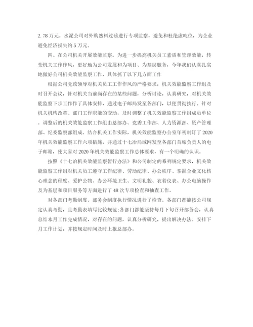 精编之行政效能监察工作总结范文.docx