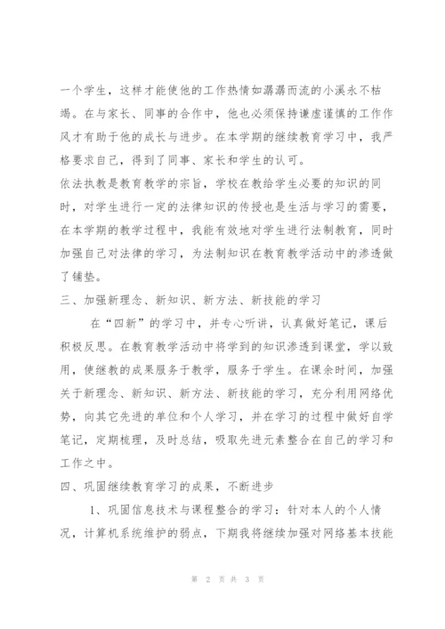 教师继续教育培训学习总结格式.docx