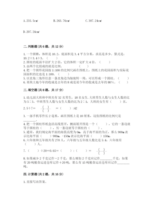 北安市六年级下册数学期末测试卷word.docx