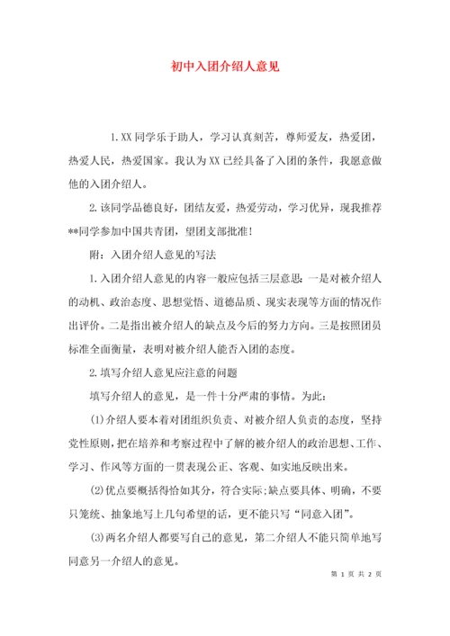 （精选）初中入团介绍人意见.docx
