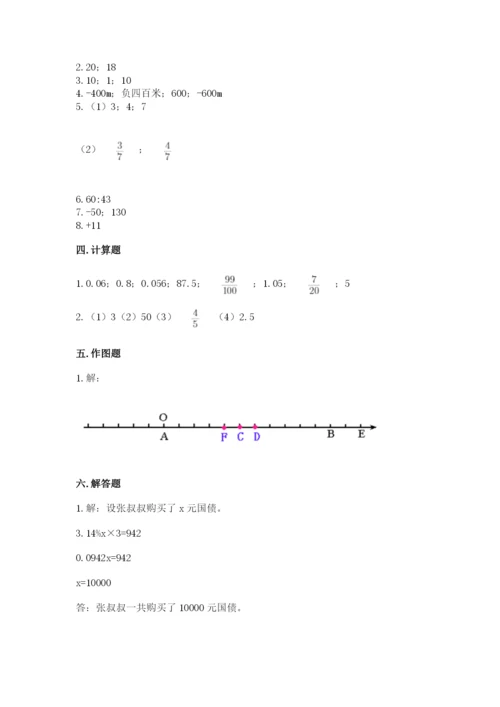 六年级下册数学期末测试卷及参考答案【预热题】.docx