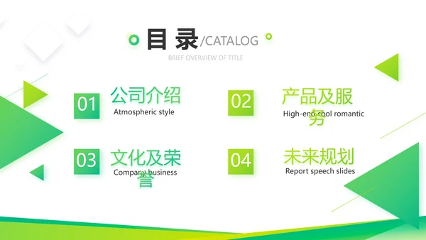 绿色大气企业公司宣传简介介绍动态PPT模板
