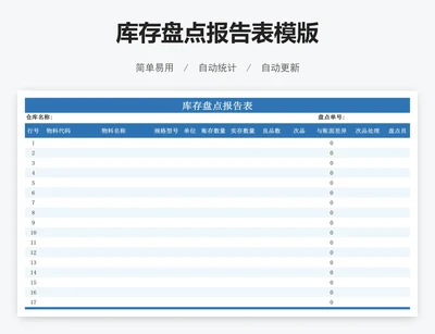 库存盘点报告表模版