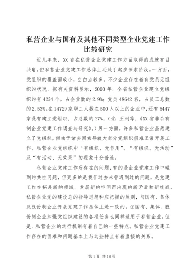 私营企业与国有及其他不同类型企业党建工作比较研究.docx