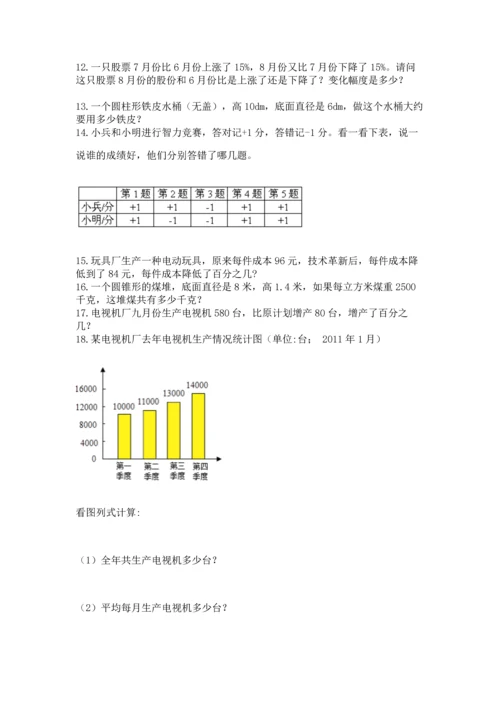 六年级小升初数学应用题50道附参考答案（综合题）.docx