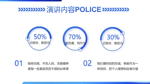 蓝色简约智慧公安科技强警PPT