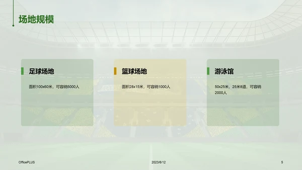 绿色商务体育场馆营销策划PPT模板