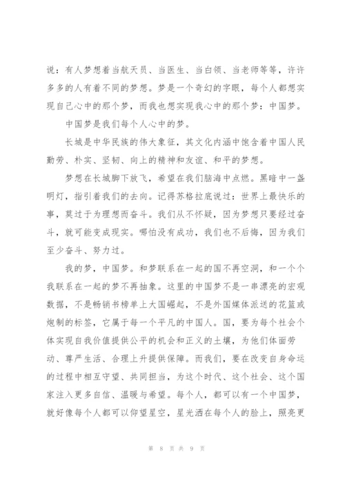 激情成就梦想中学生主题讲话稿5篇.docx