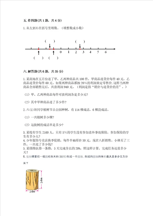 小学升初中六年级数学模拟试卷（能力提升）