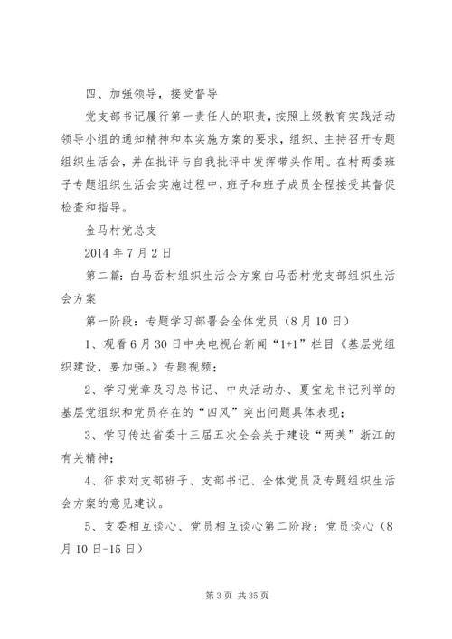 金马村专题组织生活会工作方案.docx