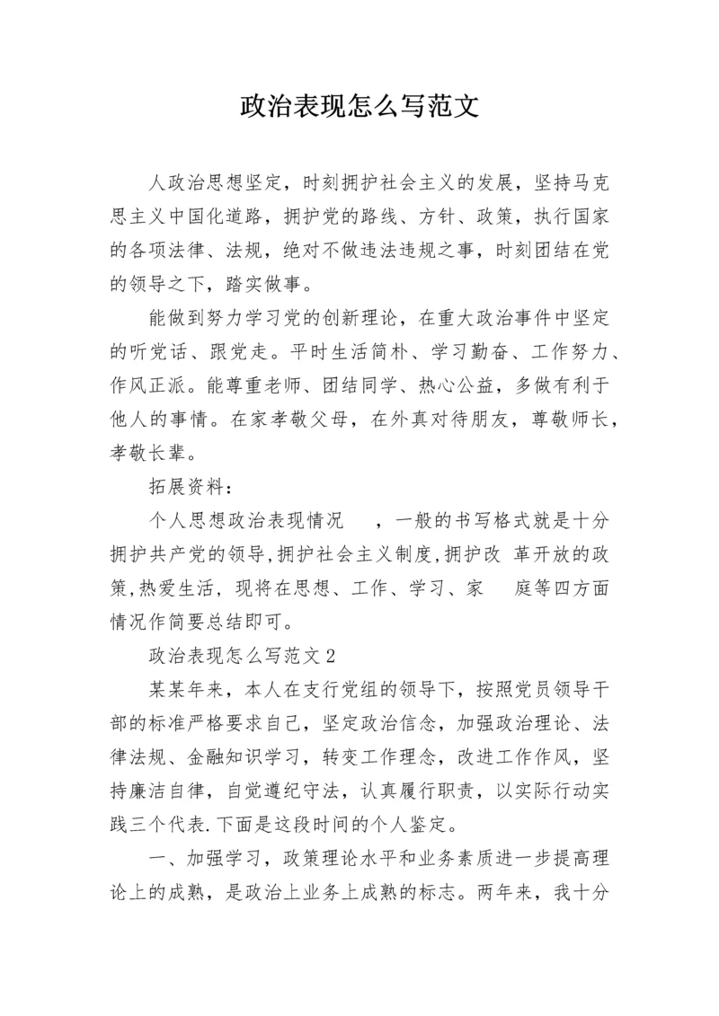 政治表现怎么写范文.docx