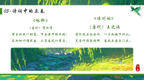 立春绿色背景通用PPT模板