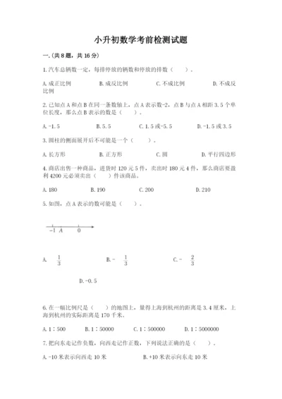 小升初数学考前检测试题（历年真题）.docx