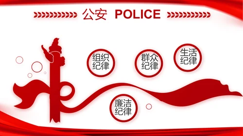 红色公安局警察年度工作计划动态PPT