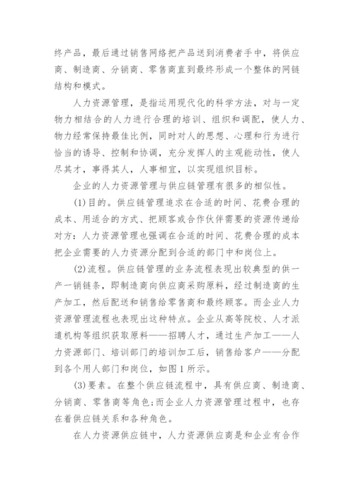 供应链视角下人力资源部门定位研究论文.docx