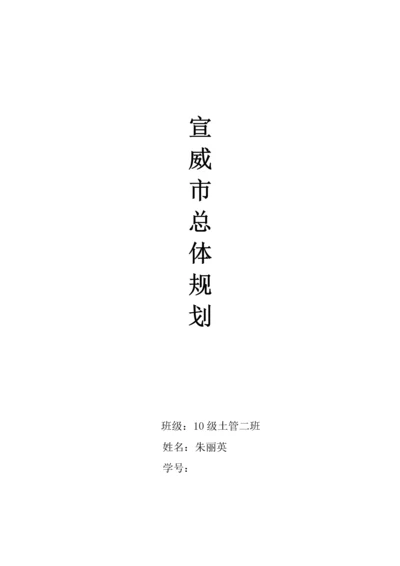 宣威市总体综合规划.docx