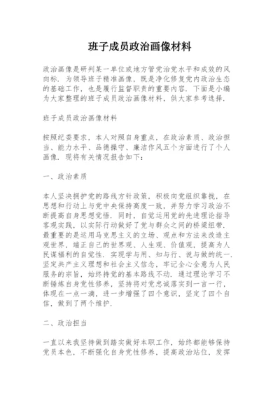 班子成员政治画像材料.docx