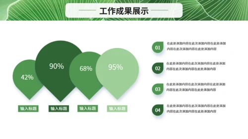 清新绿叶月度复盘总结通用PPT模板