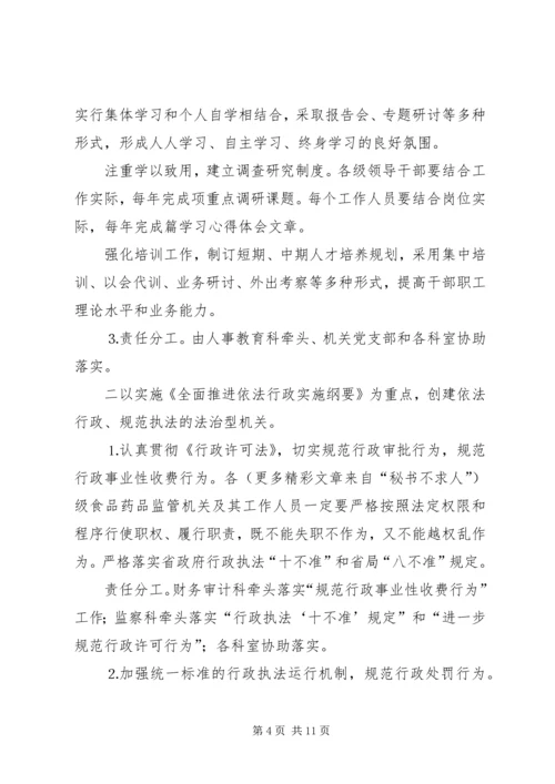 药监局创建“学习型、法治型、服务型机关”实施方案 (6).docx