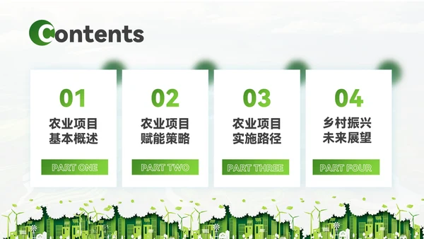 绿色质感风农业项目赋能乡村振兴PPT模板