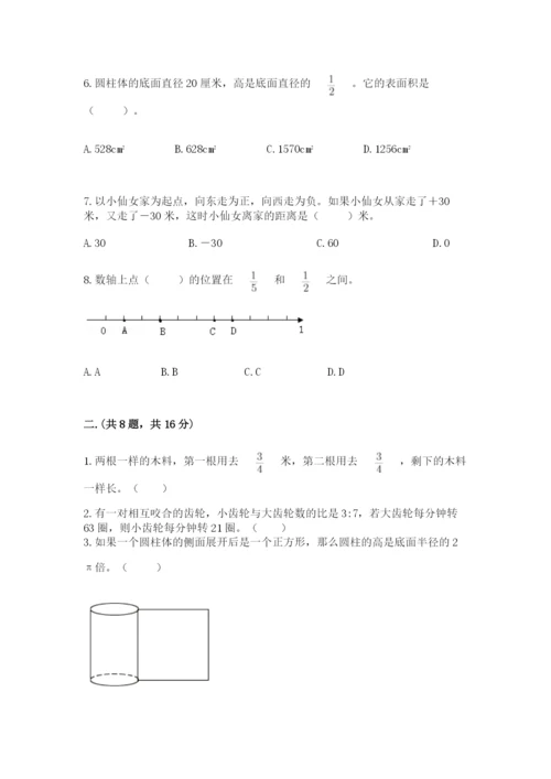 河南省平顶山市六年级下册数学期末测试卷精品（历年真题）.docx