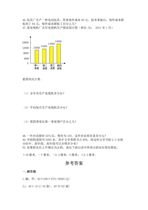 小升初数学应用题50道可打印.docx