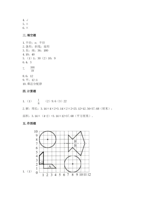 2022六年级上册数学期末测试卷及参考答案（精练）.docx