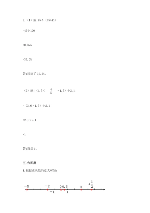 冀教版小学六年级下册数学期末综合素养测试卷精品（预热题）.docx