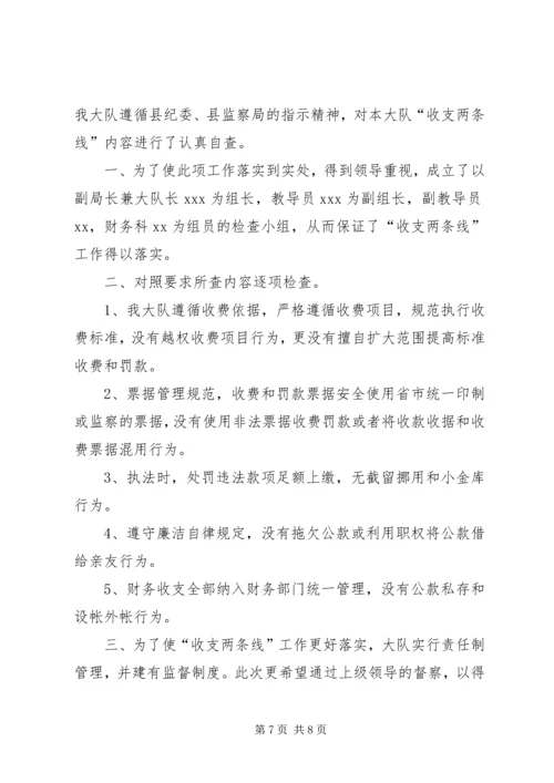 学校收支两条线专项检查自查自纠报告.docx
