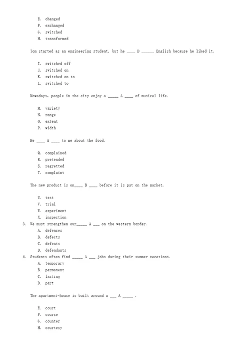 大学英语3阶段作业