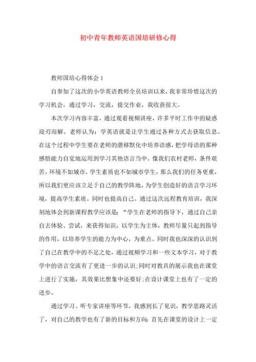 初中青年教师英语国培研修心得.docx