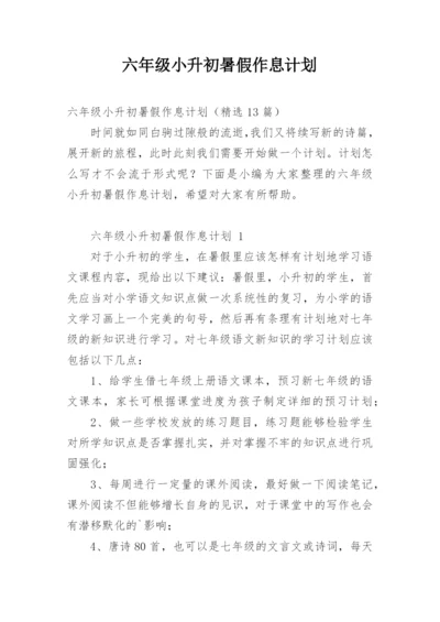 六年级小升初暑假作息计划.docx